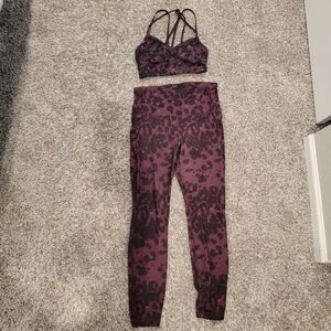 All in Motion Maroon Animal Print Activewear Set
